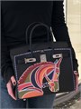 HERMES сумка Birkin 30 см лимитка кожа Шевре черная с лошадью серебро СК-00777