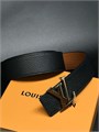 LV ремень кожа Того черно-коричневый пряжка LV золото РМ-1139
