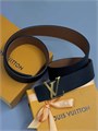 LV ремень кожа Того черно-коричневый пряжка LV золото РМ-1139