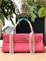 HERMES KELLY сумка 42 см Такса  кожа того розовая серебро СК-01277