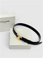 CELINE ремень 25 мм гладкая глянцевая кожа черный золото РМ-01549