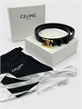 CELINE ремень 25 мм гладкая глянцевая кожа черный золото РМ-01549