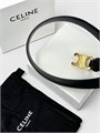 CELINE ремень 25 мм гладкая глянцевая кожа черный золото РМ-01549