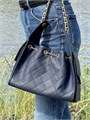 CHANEL сумка Hobo 26 см кожа икра синяя золото СК-00915