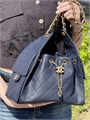 CHANEL сумка Hobo 26 см кожа икра синяя золото СК-00915