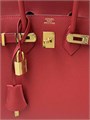 HERMES сумка Birkin 25 см кожа Эпсом красная золото СК-00858