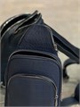 LV слинг синяя крокодиловая кожа с нашитым логотипом новый с дополнительным карманом СЛ-0579