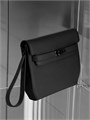 HERMES борсетка замок Kelly кожа того черного с черной фурнитурой БР-2554