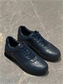 KITON кроссовки крокодил синие на черной подошве ОС-1989