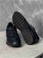 KITON кроссовки крокодил синие на черной подошве ОС-1989