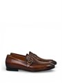 SANTONI лоферы гладкая лаковая кожа коричневого цвета с декоративной пряжкой ОК-01082