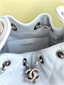 CHANEL сумка Hobo 22 см кожа икра голубая серебро СК-01647