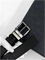 PRADA Ремень черный двухсторонний Тайга глянец пряжка матовая РМ-2290