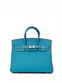 HERMES сумка Birkin 25 см кожа того голубая серебро СК-01525