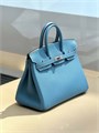 HERMES сумка Birkin 25 см кожа того голубая серебро СК-01525