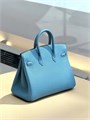 HERMES сумка Birkin 25 см кожа того голубая серебро СК-01525