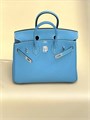 HERMES сумка Birkin 25 см кожа того голубая серебро СК-01525