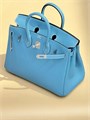 HERMES сумка Birkin 25 см кожа того голубая серебро СК-01525