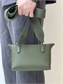 HERMES мессенджер кожа того с перфорированным логотипом оливкового цвета МС-0807