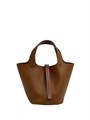 HERMES Picotin 18 см сумка коричневая серебро СК-00437