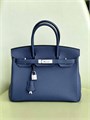 HERMES Birkin 30 см сумка кожа того синяя серебро СК-00775