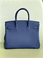 HERMES Birkin 30 см сумка кожа того синяя серебро СК-00775