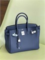 HERMES Birkin 30 см сумка кожа того синяя серебро СК-00775