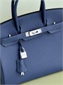 HERMES Birkin 30 см сумка кожа того синяя серебро СК-00775
