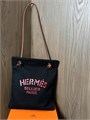 HERMES сумка шоппер черный текстиль СК-00567