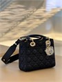 DIOR сумка Lady 20 см черная кожа золото СК-00485