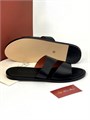 LORO PIANA тапочки из черной гладкой кожи ОЛ-1175