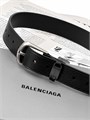 BALENCIAGA ремень 35 мм кожа того черный серебро РМ--00838