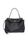 BALENCIAGA сумка Rodeo Medium кожа гладкая черная золото СК-01207