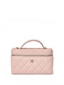 CHANEL сумка Vanity с ручкой кожа икра клетка розовая золото СК-01539