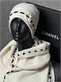 CHANEL комплект шапка и шарф вязаный кашемир белый ШП-00673
