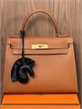 HERMES сумка Kelly кожа Эпсом 28 см коричневая фурнитура золото СК-9460
