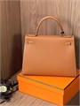 HERMES сумка Kelly кожа Эпсом 28 см коричневая фурнитура золото СК-9460