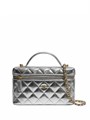 CHANEL сумка Vanity серебристая кожа на золоте 19 см СК-00903