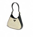 PRADA сумка солома черная кожа золото СК-00358