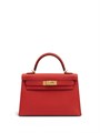 HERMES сумка mini Kelly 19 см кожа Эпсом красная золото СК-01367