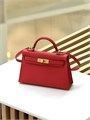 HERMES сумка mini Kelly 19 см кожа Эпсом красная золото СК-01367