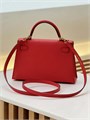 HERMES сумка mini Kelly 19 см кожа Эпсом красная золото СК-01367