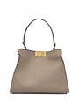 FENDI сумка Peekaboo гладкая кожа серая золото СК-01747