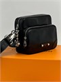 LV мессенджер Nil черный гладкая кожа на двух отделениях с логотипом МС-1850