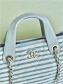 CHANEL сумка тоут текстиль голубая СК-01685