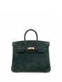 HERMES сумка Birkin 25 см зеленая замша золото СК-00439