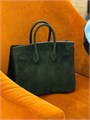 HERMES сумка Birkin 25 см зеленая замша золото СК-00439