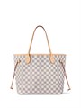 LV сумка тоут Neverfull белая шашка бежевая ткань маленькая СК-01317