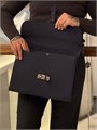 HERMES Портфель Depeches синий с клапаном и металлическим замком ПР-2251