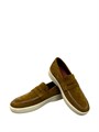 LORO PIANA лоферы низкие замша желто-коричневые с белой высокой подошвой ОК-2495